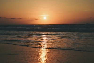 Scenic view of sea during sunset