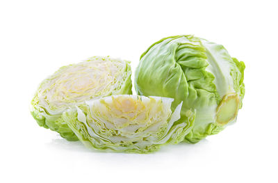 Close-up of green pepper against white background