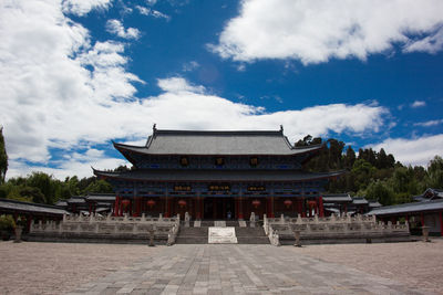 Exterior of temple against sky