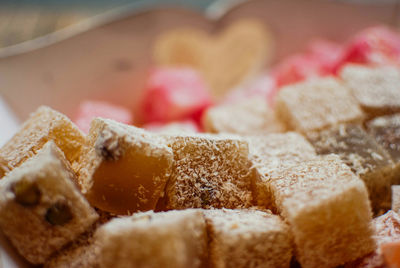 Full frame shot of various sweet food for sale at bakery