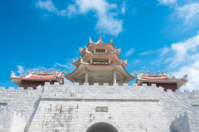 Low angle view of building against sky