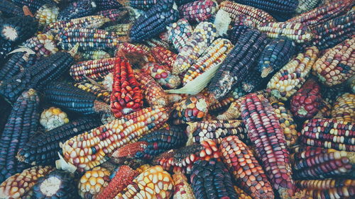 Full frame shot of maize for sale in market