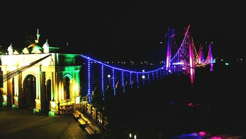 View of illuminated lights at night