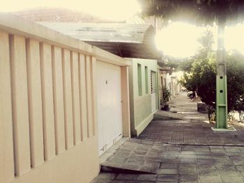 Empty footpath leading to building