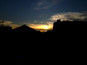 Buildings at sunset