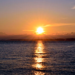 Scenic view of sea at sunset