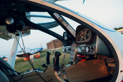 Interior of helicopter