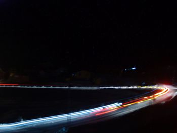 Traffic on road at night