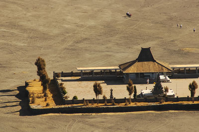 High angle view of people on beach