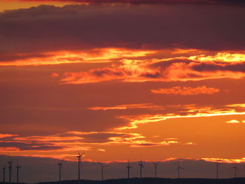 Scenic view of dramatic sky during sunset