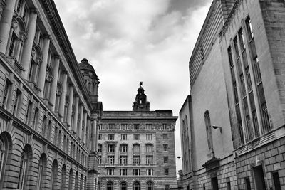 Low angle view of buildings against sky