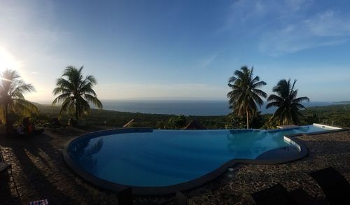 Scenic view of swimming pool against sky