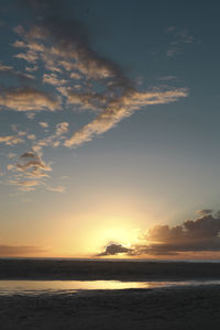 Scenic view of sea at sunset