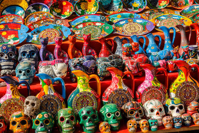 Full frame shot of souvenir for sale at market