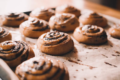 Close-up of cookies on table