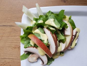 High angle view of salad in plate