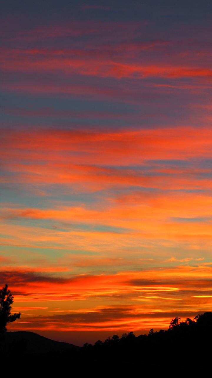 SCENIC VIEW OF SILHOUETTE LANDSCAPE AGAINST ROMANTIC SKY