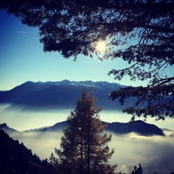 Scenic view of mountains against sky