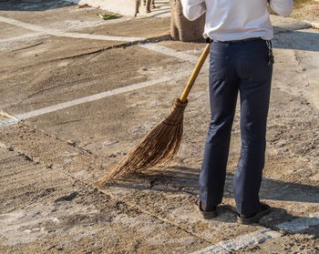 Low section of man working