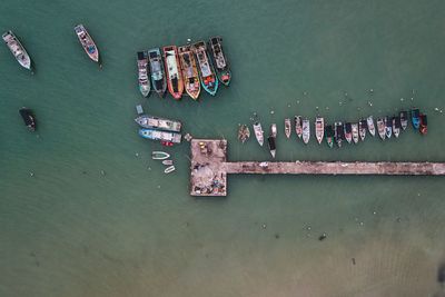 Padlocks on lake