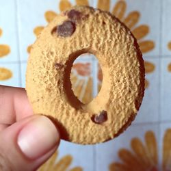 Close-up of hand holding ice cream