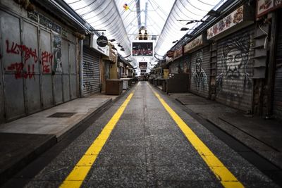 View of empty subway station