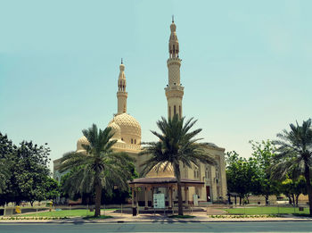 View of mosque against clear sky