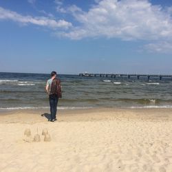 Woman standing on beach