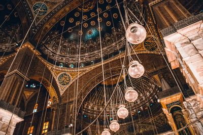 Low angle view of mosque ceiling