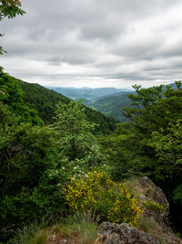 Scenic view of mountains against sky