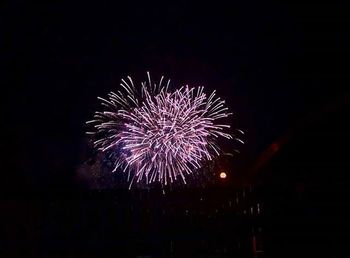 Low angle view of firework display