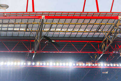 Low angle view of illuminated bridge