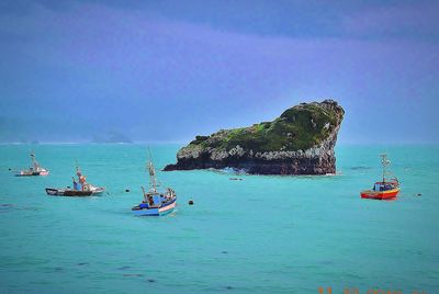 Boats in sea