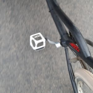 High angle view of bicycle on road