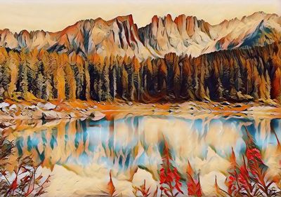 Reflection of mountain in lake