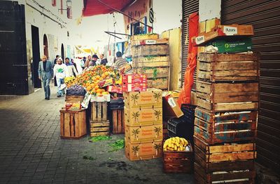 View of fruits for sale at market stall