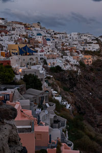High angle view of townscape against sky