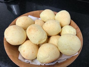 High angle view of eggs in container