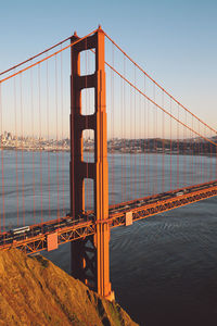 View of suspension bridge against sky
