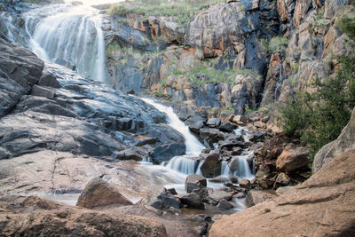 Scenic view of waterfall
