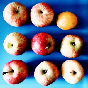 High angle view of apples