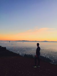 Scenic view of sea at sunset