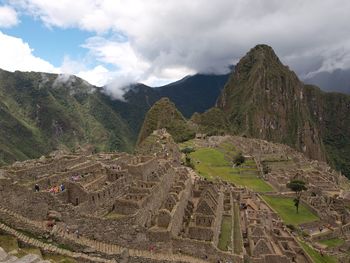 High angle view of machu picchu