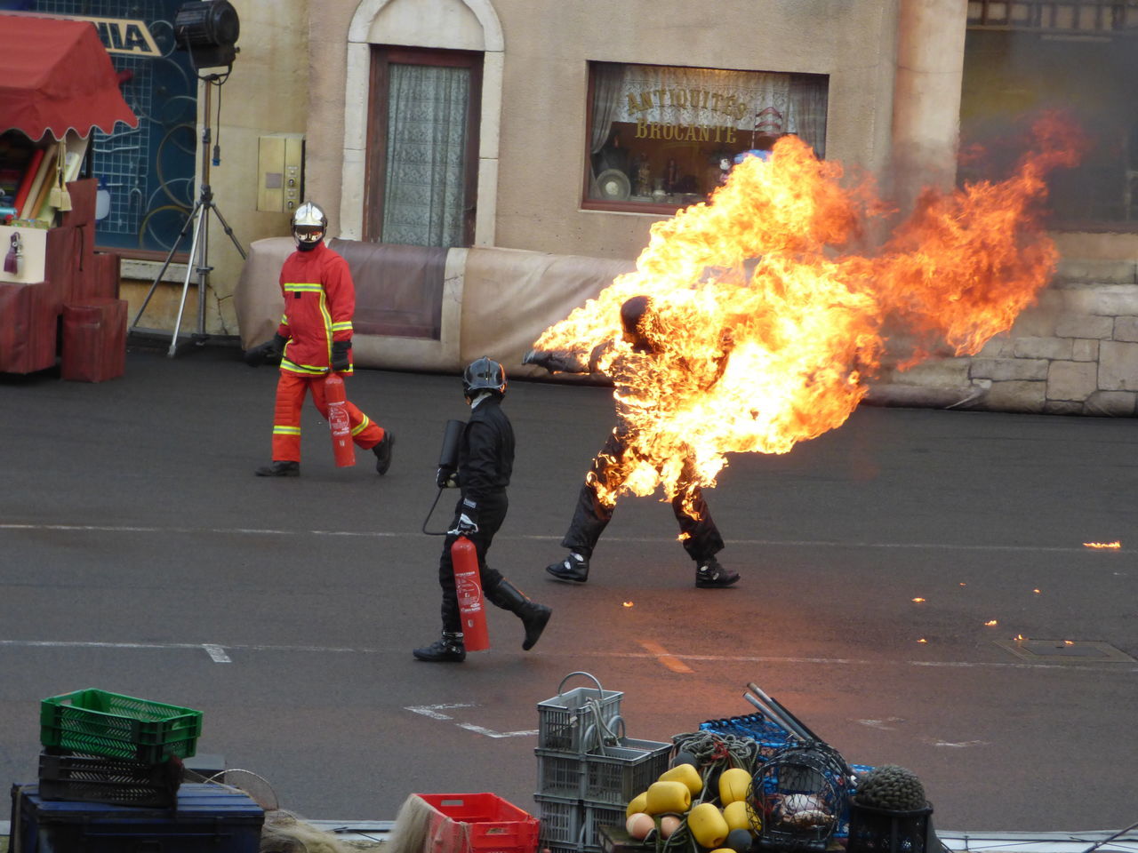 Homme en feu