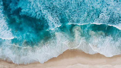 High angle view of sea waves