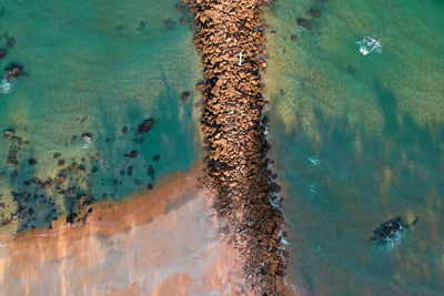 High angle view of beach