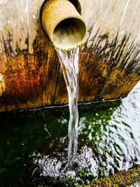 Close-up of water falling from fountain