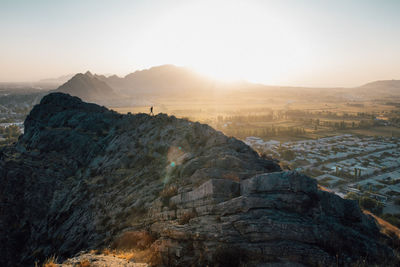 Scenic view of rocky mountains against sky