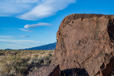 Ancient petroglyph rock art owens valley, california, usa