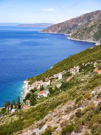 High angle view of sea against sky